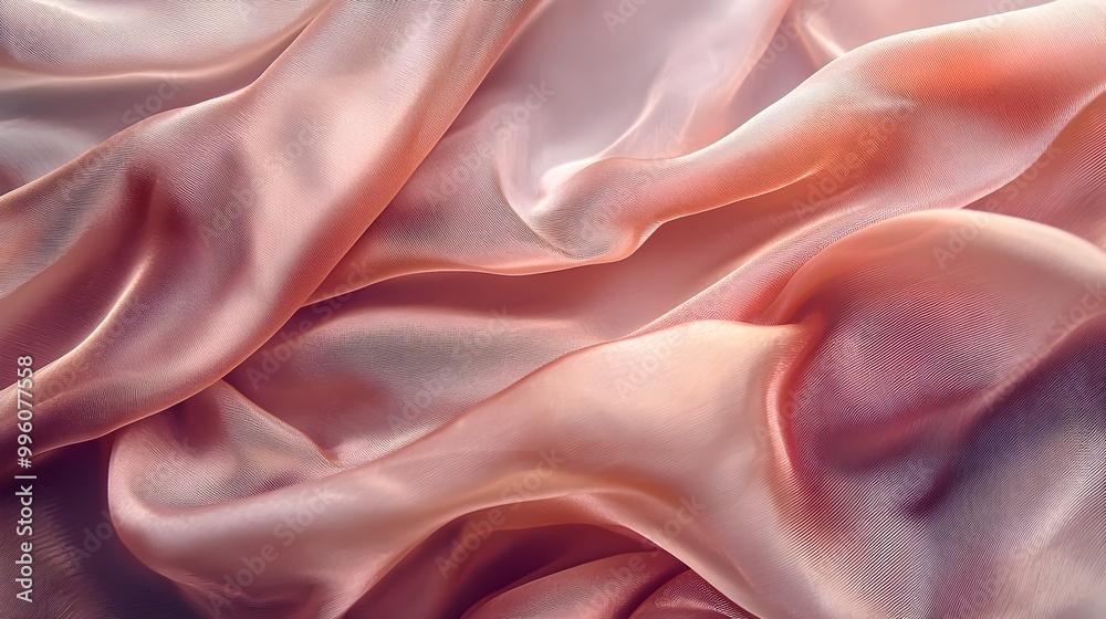 Fototapeta premium Delicately Draped Silk Fabric with Elegant Texture and Copy Space