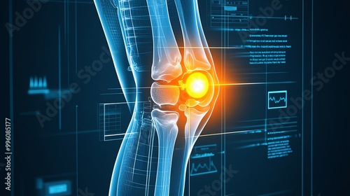 X-ray view of a human knee joint