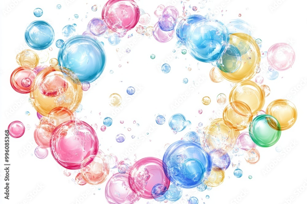 Abstract Colorful Bubbles on White Background Abstract Colorful Bubbles on White Background