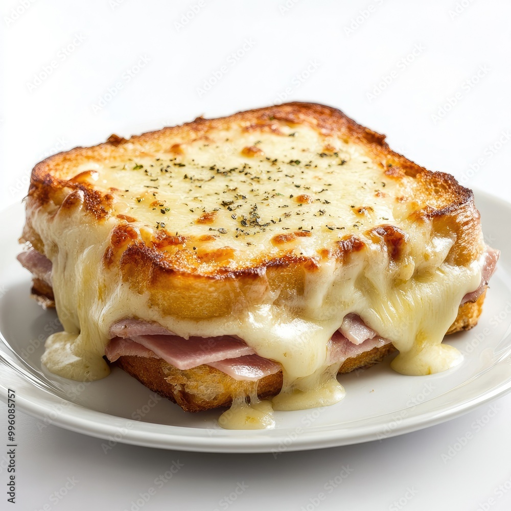 Decadent Croque Monsieur Sandwich with Melted Cheese Decadent Croque Monsieur Sandwich with Melted Cheese