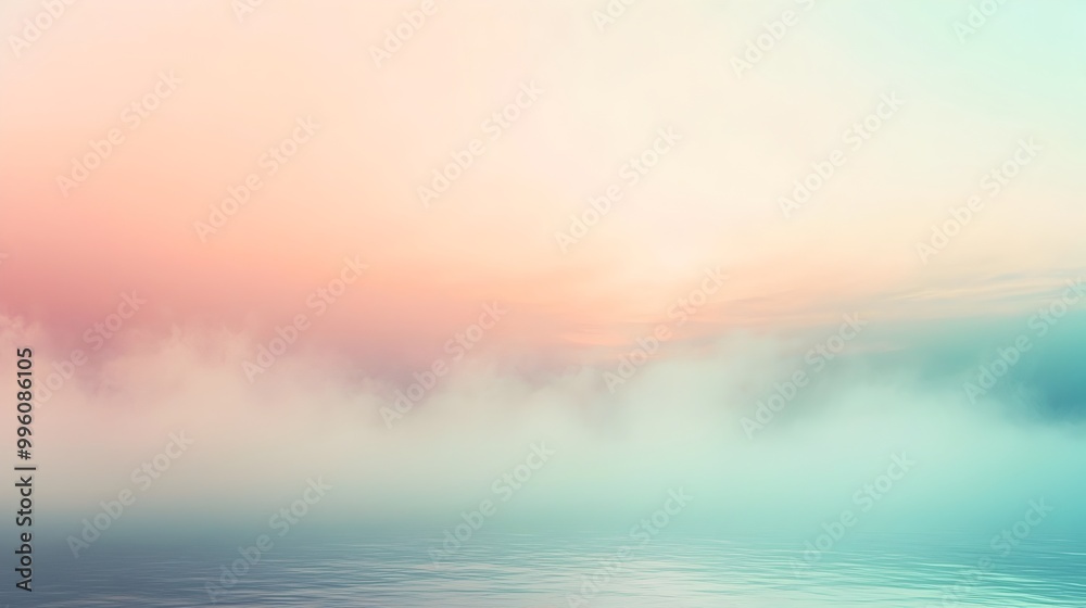Obraz premium Ethereal Misty Gradient Background with Dreamlike Atmosphere