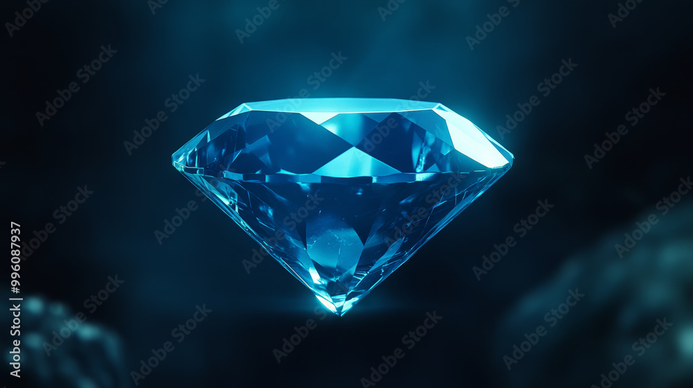 stunning blue diamond glimmers against dark gradient background, showcasing its brilliant facets and captivating clarity. light reflects beautifully, creating enchanting visual experience stunning blue diamond glimmers against dark gradient background, showcasing its brilliant facets and captivating clarity. light reflects beautifully, creating enchanting visual experience