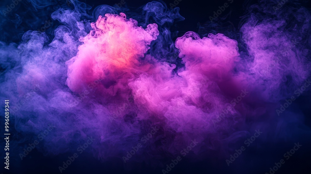 Colorful smoke cloud on dark background with vibrant lighting Colorful smoke cloud on dark background with vibrant lighting