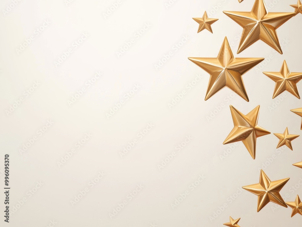 Captivating 3D Golden Star Shower Illustration Captivating 3D Golden Star Shower Illustration