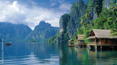 Stunning Tourist Scenery of Mountains and Waters: Ideal Resort Destinations. Discover Nature's Beauty and Tranquility.