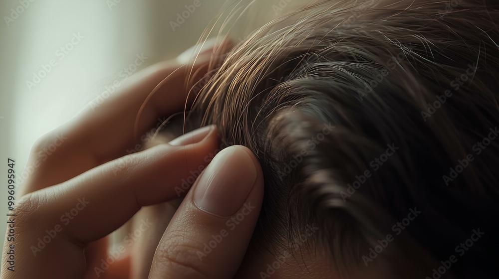 Naklejka premium A photo of a person experiencing hair loss