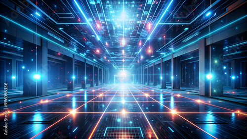Futuristic technology lines background with glowing light effects  futuristic  technology  lines  background