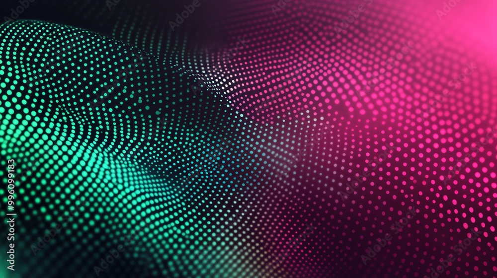 A colorful abstract background with a wave pattern of small dots. A colorful abstract background with a wave pattern of small dots.