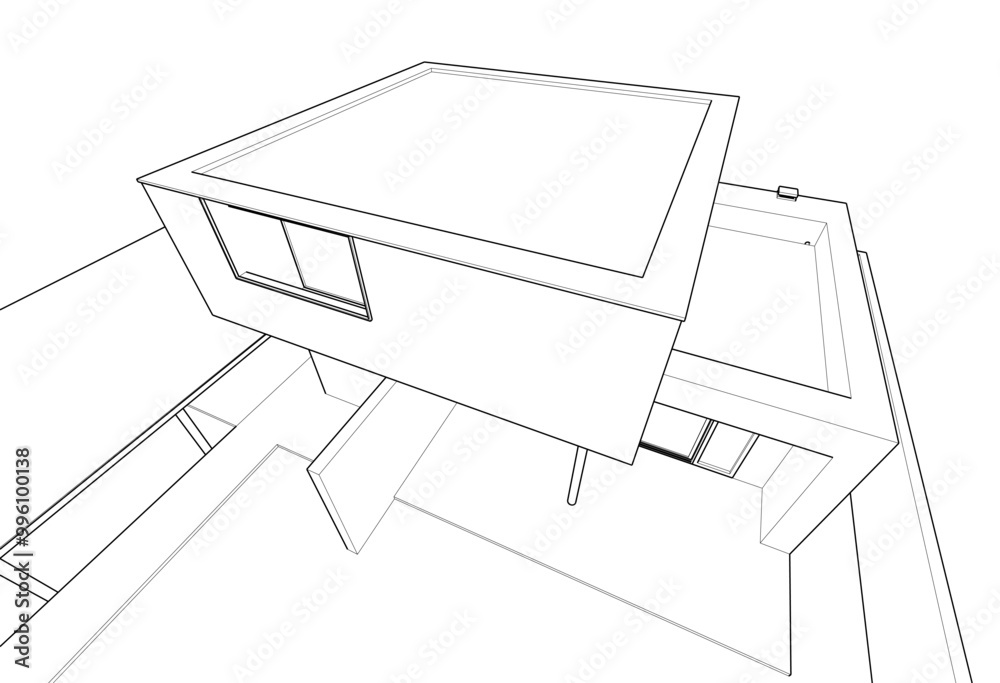 Architectural drawing vector 3d illustration Architectural drawing vector 3d illustration
