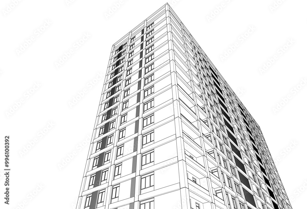Architectural drawing vector 3d illustration Architectural drawing vector 3d illustration