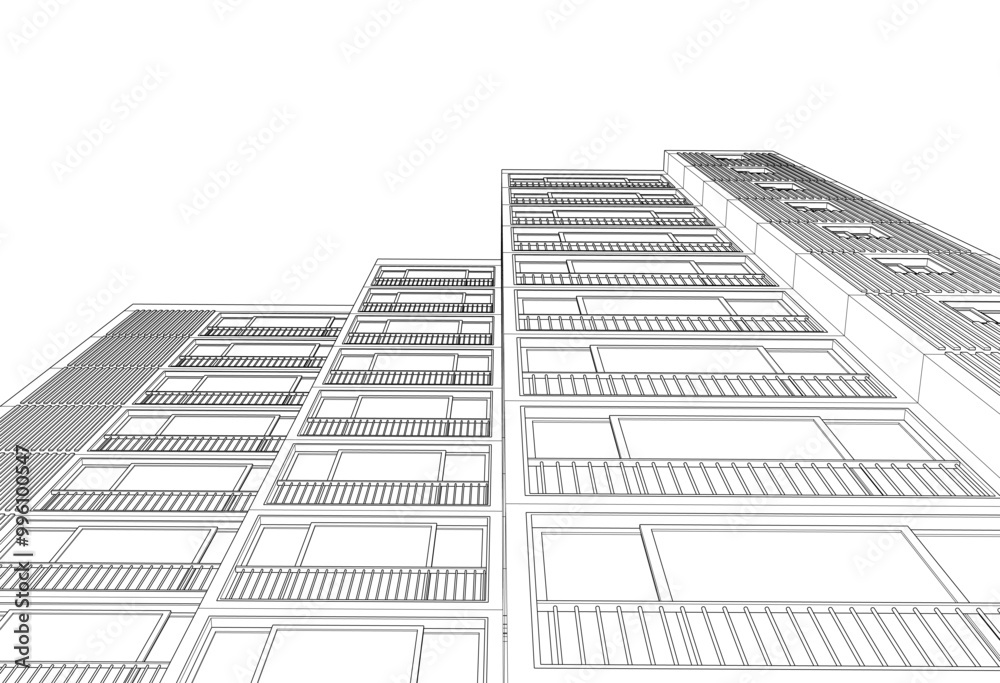 Architectural drawing vector 3d illustration Architectural drawing vector 3d illustration