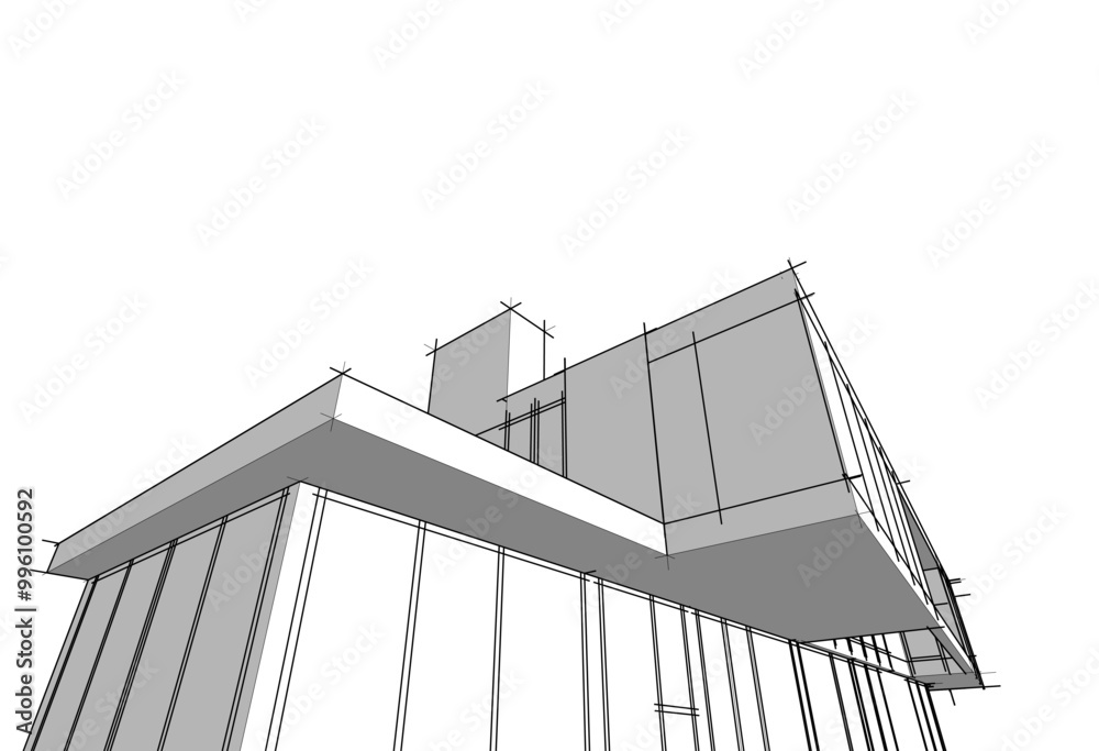 Architectural drawing vector 3d illustration Architectural drawing vector 3d illustration