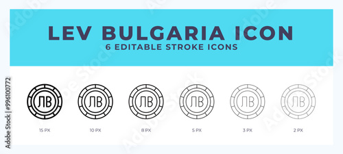 Lev bulgaria lineal icon symbol vector. Black outline for web. App. Presentation and more.