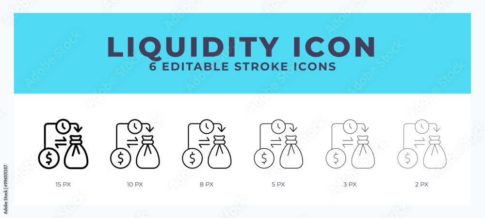 Liquidity vector icon. With different stroke vector illustration. Liquidity vector icon. With different stroke vector illustration.