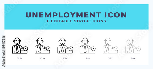Unemployment line icon vector illustration in trendy style.
