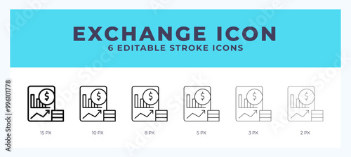 Exchange line icon with different stroke. Vector illustration.