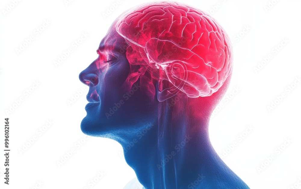 Obraz premium head pain isolated stock photo on white background 