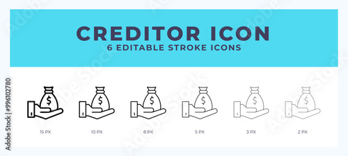 Creditor line icon vector illustration. Trendy styles.