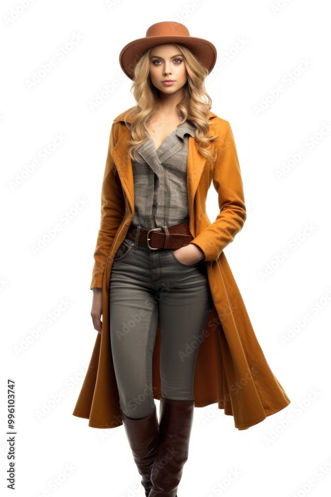 A woman autumn fashion overcoat costume jacket. A woman autumn fashion overcoat costume jacket.