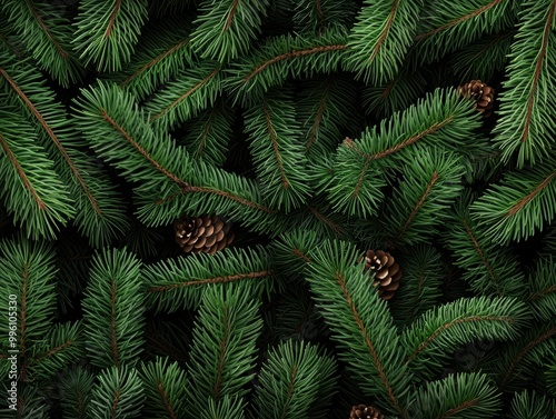 Lush Christmas Tree Branches for Festive Background