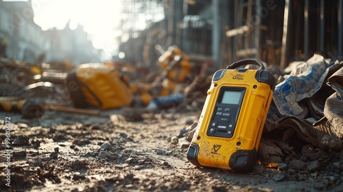 Obraz na płótnie Gas detector device on the ground at a construction site w salonie