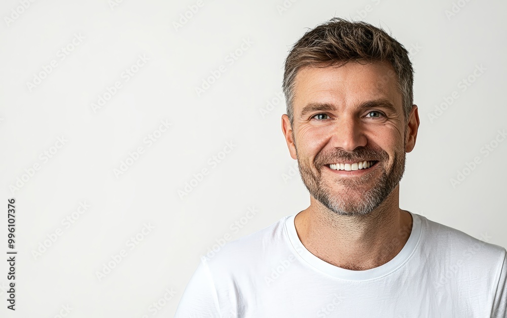 Fototapeta premium man smile isolated stock photo on white background