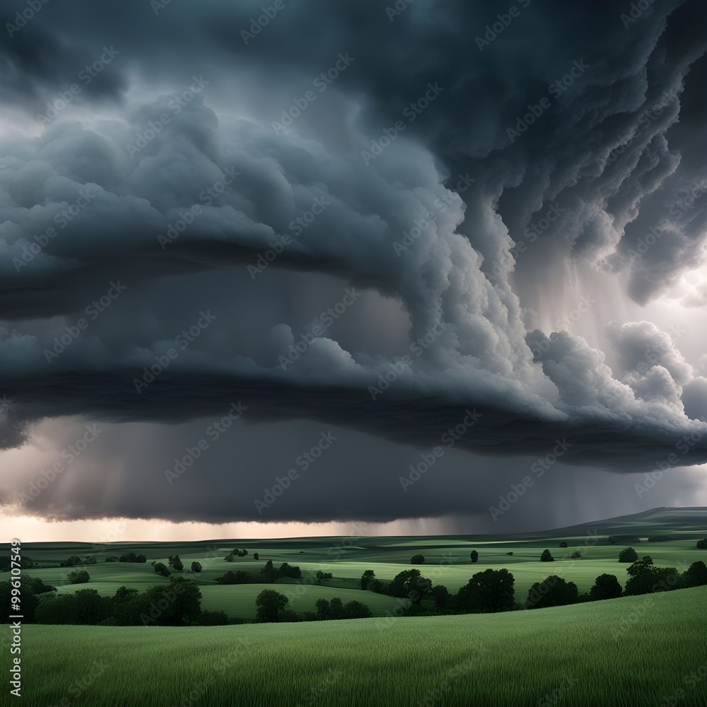 Fototapeta premium a storm with a beautiful nature scenery