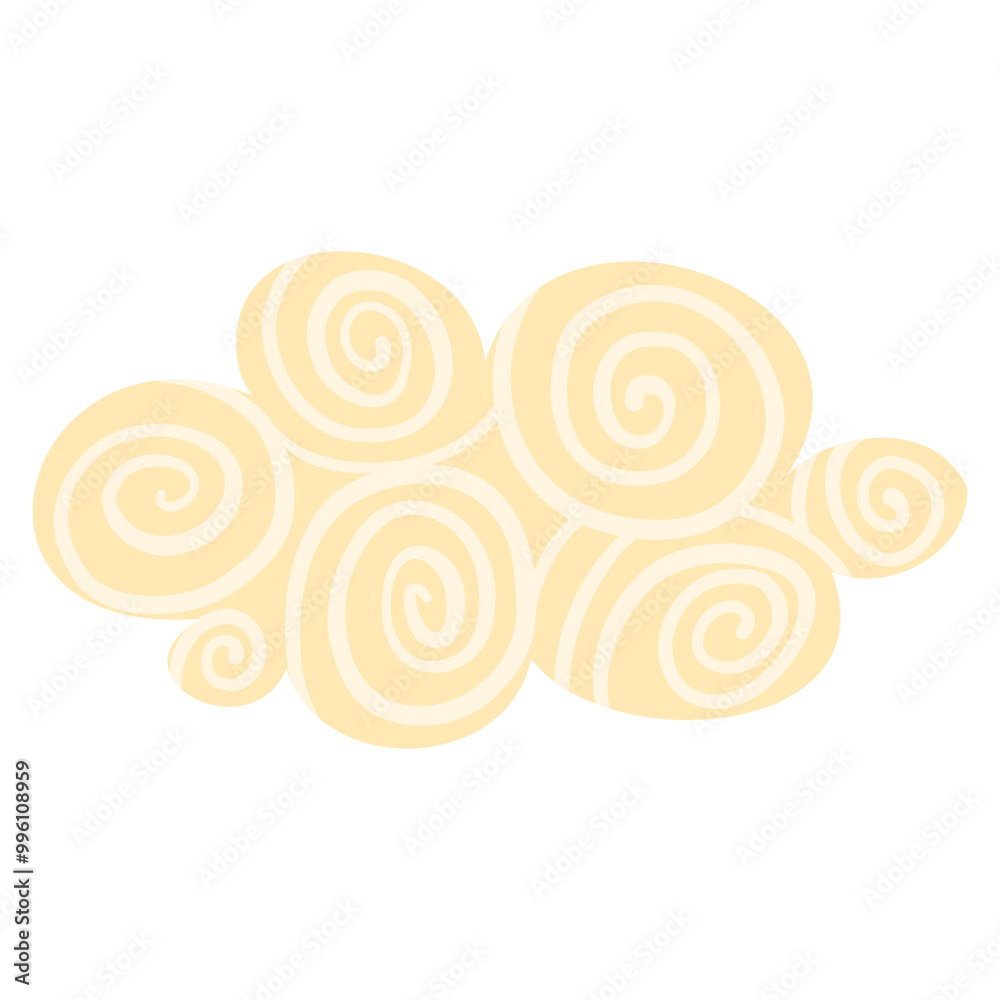 Cute stylized cloud in a simple vector style, isolated on a white background. Cartoon clouds with lines. Cloud for card design, textiles and print creation Cute stylized cloud in a simple vector style, isolated on a white background. Cartoon clouds with lines. Cloud for card design, textiles and print creation