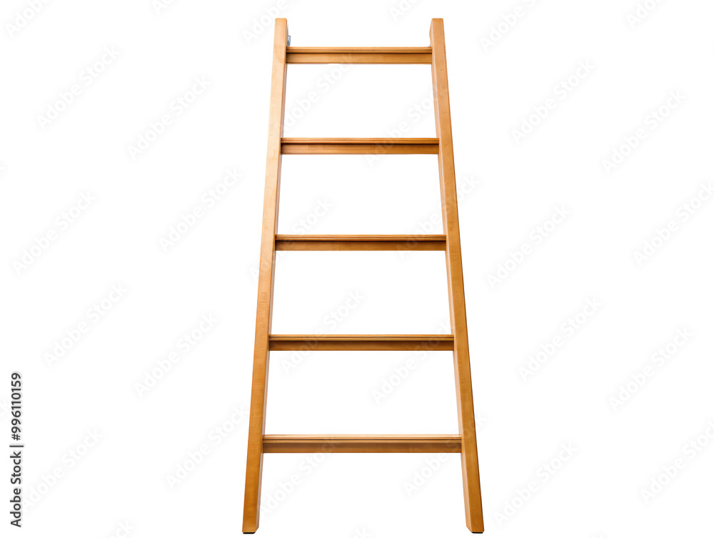 a wooden ladder with four steps a wooden ladder with four steps