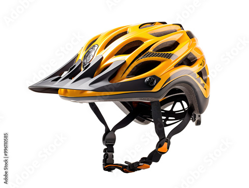 a yellow and black bicycle helmet