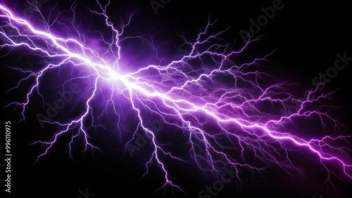 Wallpaper Mural Bright purple and white lightning bolt is flashing against a black background Torontodigital.ca