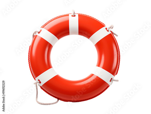 a red and white life preserver