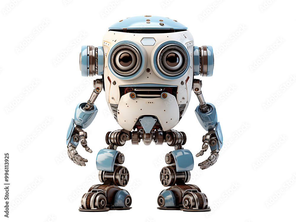 a robot with large round eyes and large round legs a robot with large round eyes and large round legs