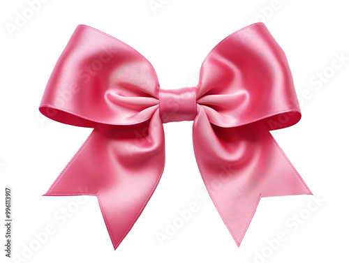 a pink bow on a white background