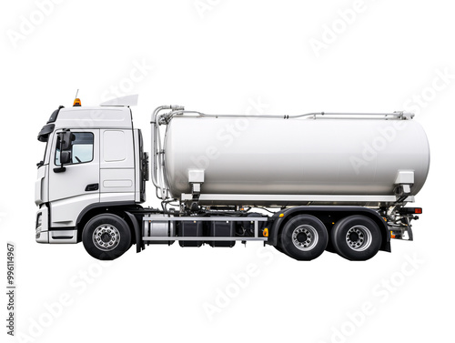 a white truck with a tank