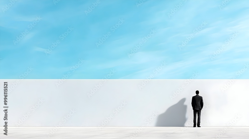Solitary Figure in Vast Space - Symbolizing Emotional Disconnection and Loneliness with Shadowy Silhouettes of Isolation and Distant Relationships Solitary Figure in Vast Space - Symbolizing Emotional Disconnection and Loneliness with Shadowy Silhouettes of Isolation and Distant Relationships