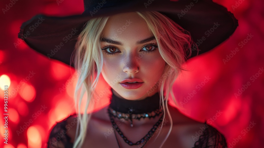 Dark Fantasy Demon Cosplay with Horns and Gothic Aesthetic in Red and Black Dark Fantasy Demon Cosplay with Horns and Gothic Aesthetic in Red and Black