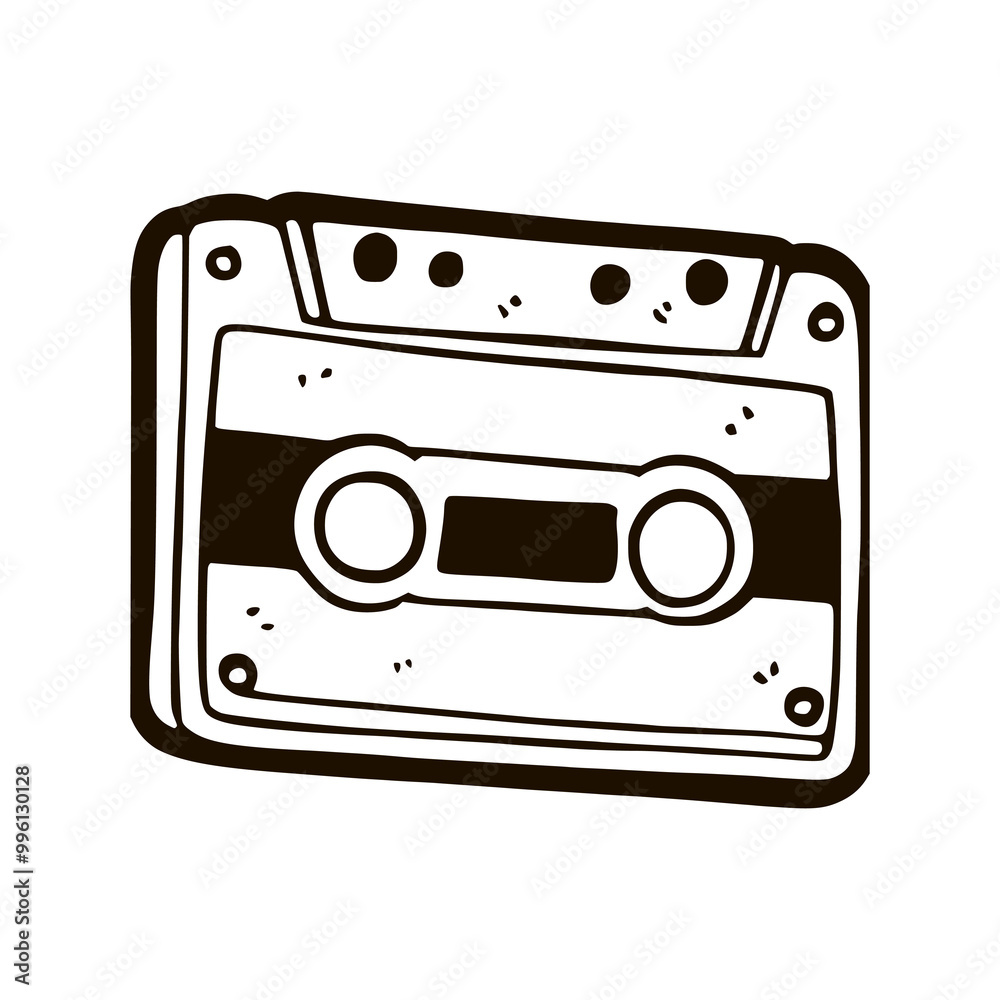 cassette tape cartoon doodle hand drawn vector illustration template design cassette tape cartoon doodle hand drawn vector illustration template design