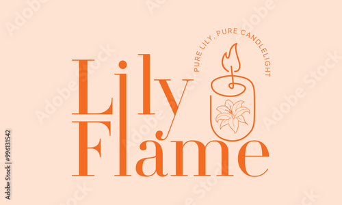 Candle logo. Aroma candle in a jar. Vector hand-drawn illustration. Design element for logo and other design