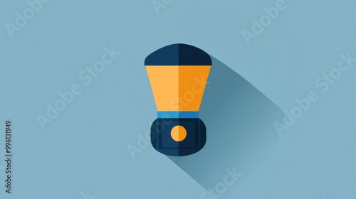 A modern, flat design of a siren icon. This icon can represent an alarm, emergency, ambulance, or police siren. photo