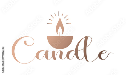 Candle flame logo design vector illustration template idea