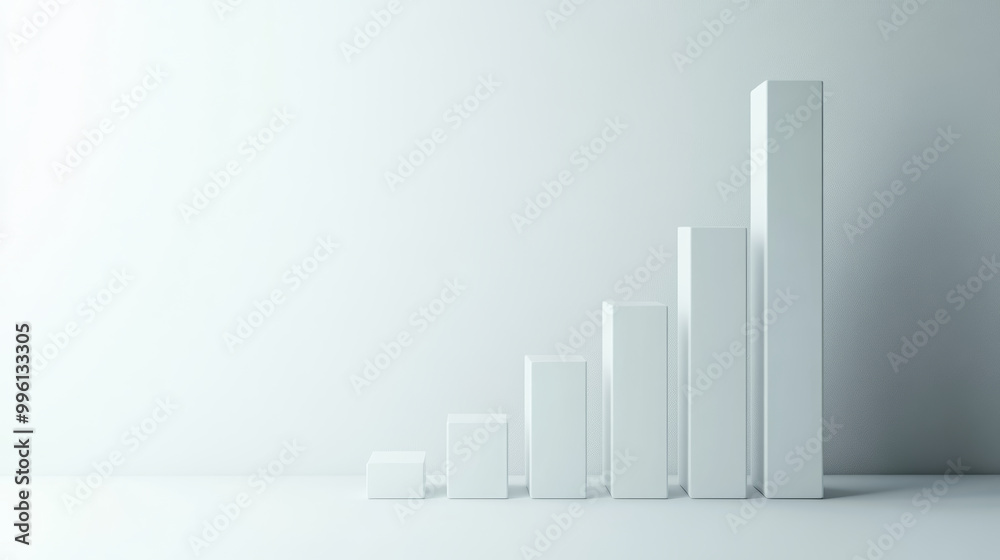 rising bar chart on plain white background symbolizes growth and progress in various fields. This minimalist design emphasizes clarity and focus on upward trend rising bar chart on plain white background symbolizes growth and progress in various fields. This minimalist design emphasizes clarity and focus on upward trend