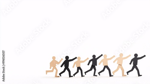 Dynamic Leadership in Action - Visual Representation of a Leader Guiding a Team in a Relay Race Symbolizing Delegation Efficient Workflow and Team Collaboration