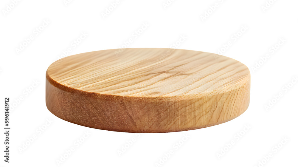 Round wooden podium for product presentation, isolated on transparent background Round wooden podium for product presentation, isolated on transparent background