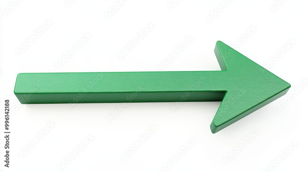 A bold green arrow pointing straight ahead, symbolizing a positive direction, isolated on white A bold green arrow pointing straight ahead, symbolizing a positive direction, isolated on white