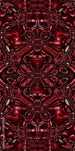 Abstract Kaleidoscope Geometry Psychedelic Art Pink Red Black White Pattern Background