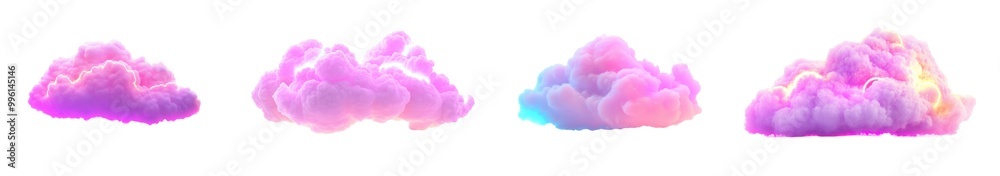 Fototapeta premium Fluffy White Cloud, a serene sky filled with soft, billowing clouds drifting lazily, casting gentle shadows on the landscape below