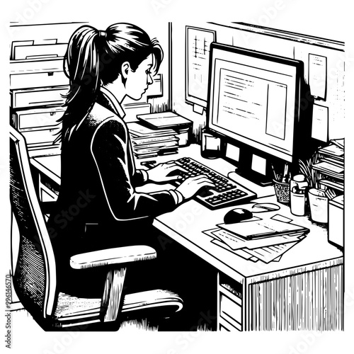person working on computer