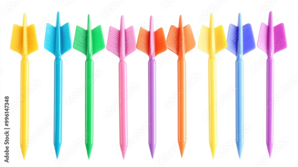 A set of colorful arrows in different directions, isolated on a white background A set of colorful arrows in different directions, isolated on a white background
