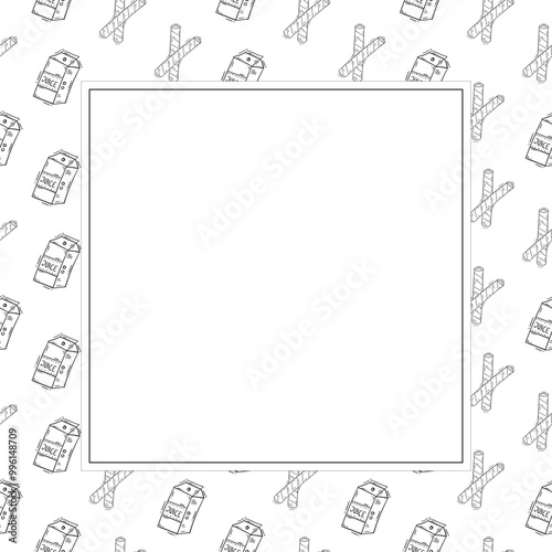 food frame in doodle style frame background